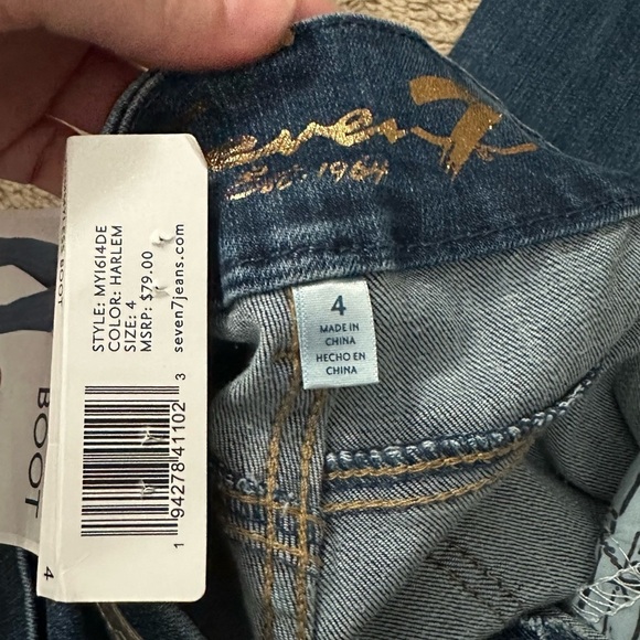 NWT Seven7 High Rise TUMMYLESS MICRO BOOT CUT JEAN Harlem Color Sz 4 - Picture 11 of 13